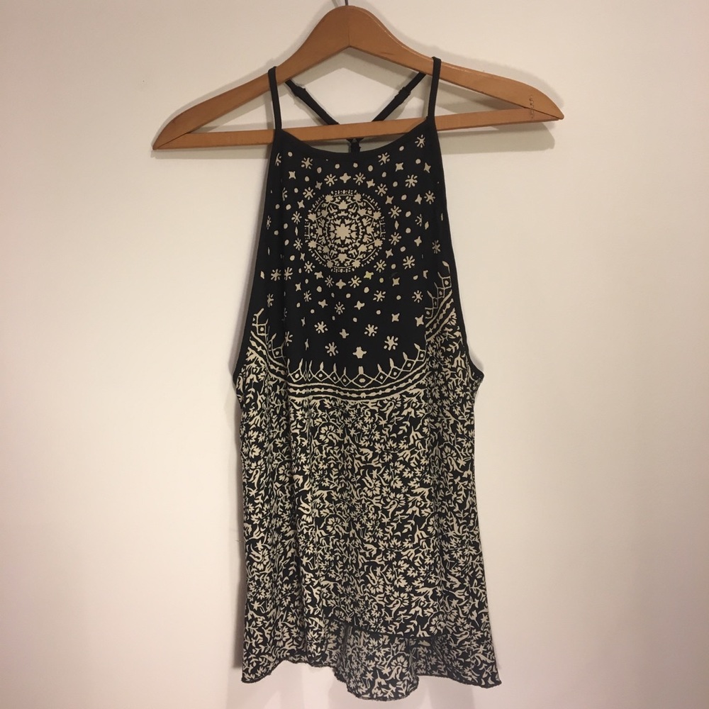 Celestial print low racer back camisole